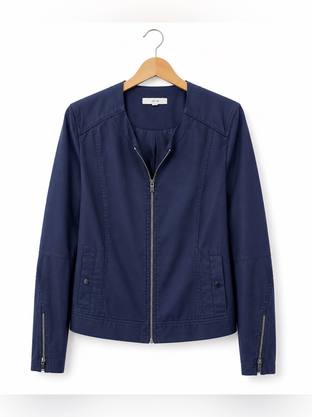 Athleta Navy Zip-Front Utility Jacket XL Athleisure Travel Lightweight Casual